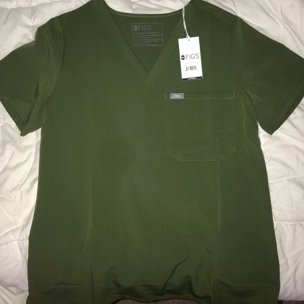 FIGS Olive Medium Scrub Top Limited Edition